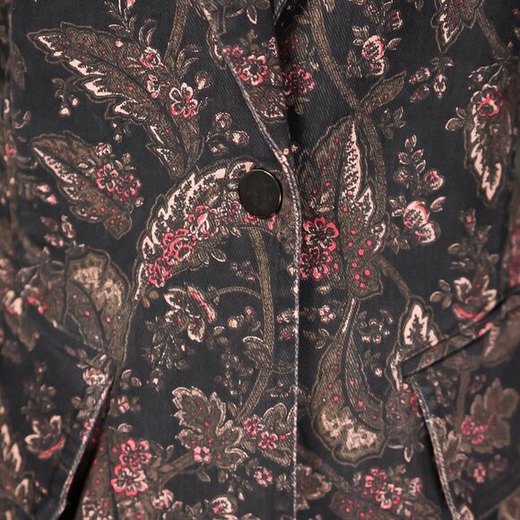 Sam Edelman Women's Margot Blazer Floral Denim One Button Work Suit Jacket S - Picture 4 of 9